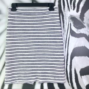 J Crew Soft Terry Cloth Striped Pencil Skirt Sz 00